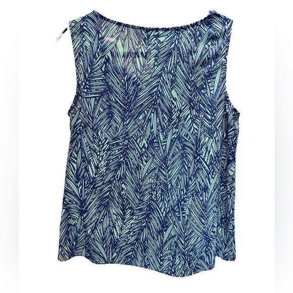 EUC Coldwater Creek Women’s Blue Print Design  Sleeveless Top Blouse - Size M - Picture 3 of 5